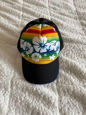 Floral Rainbow Trucker Hat - Black Brim